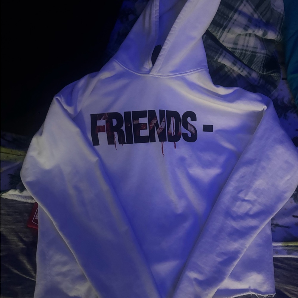 VLONE White Hoodie with Black and Red Print